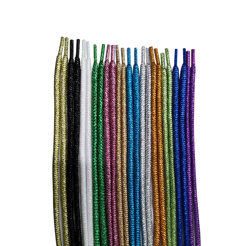 5MM foreign trade supply gold ribbed new butter bread shoelaces sneakers manufacturers wholesale reflective thick thread