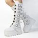 Independent station Foreign trade boots 2023 new European and American metal buckle with thick bottom high boots Women's Amazon plus size women's boots