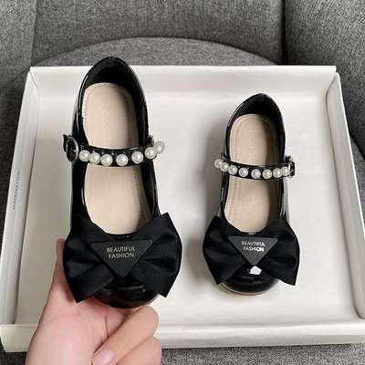 Girls Shoes Princess Shoes 2023 Spring and Autumn New Children's Soft Sole Shoes Summer Baby Bow Pearl Leather Shoes