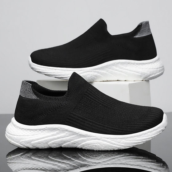Shoes Men's High Elastic Upper Socks Shoes Men's Shoes sneaker Spring and Autumn Casual Cloth Shoes Breathable Lightweight Slip-on