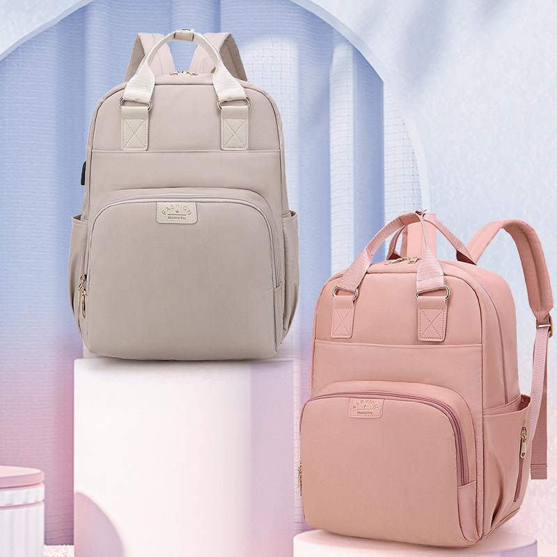 New Mummy Bag Dry and Wet Separation Multifunctional Milk Storage Insulation Shoulder Baby Bag Large Capacity USB Bag