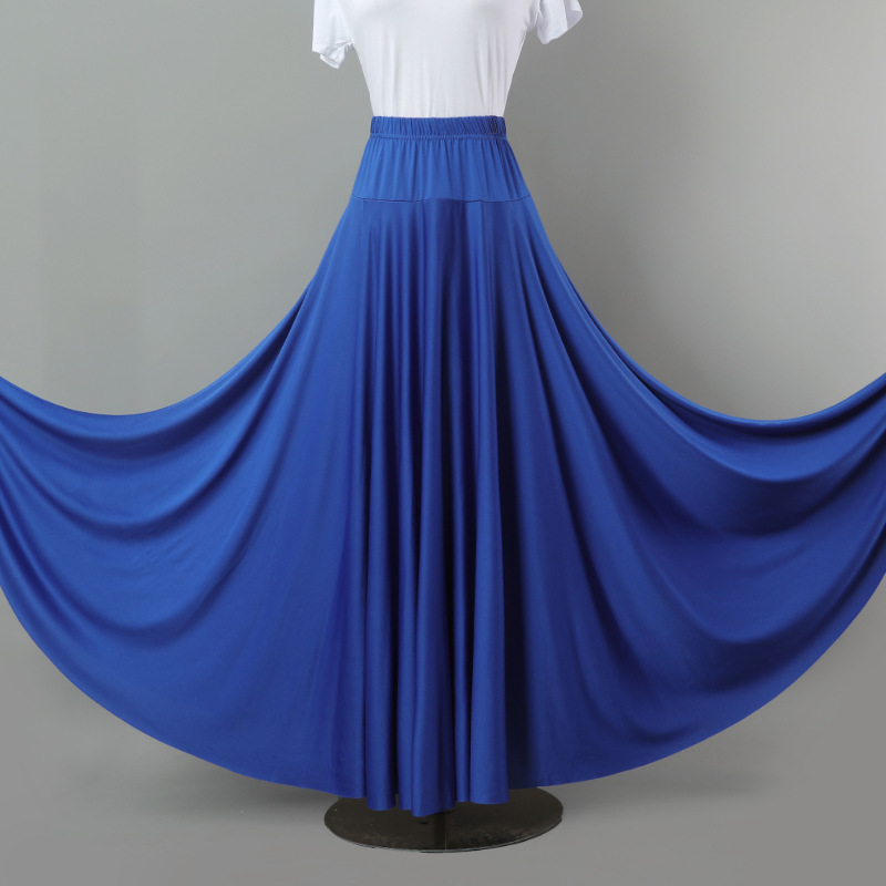 6 m new square dance skirt dance skirt dance skirt milk silk skirt long skirt ballroom dance skirt large swing skirt