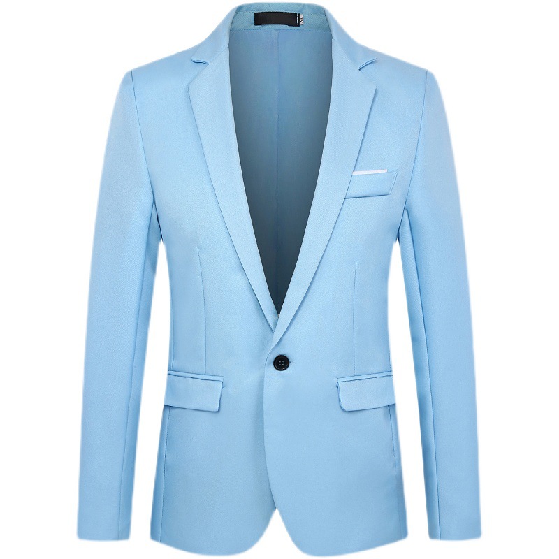 Foreign trade business formal wear fashion men's Korean fashion casual slim button small suit four seasons wear pure X11
