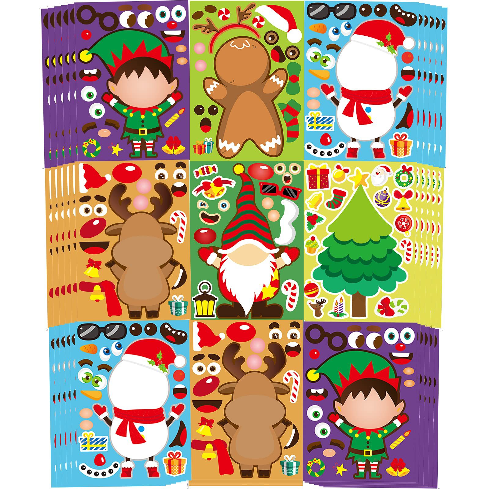 XH059 Cross-border Christmas stickers Christmas DIY stickers Christmas puzzle stickers Cartoon stickers