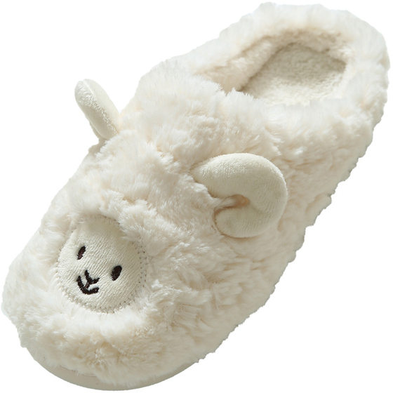 Cotton Slippers Women's Cute Cartoon Girly Heart Winter Indoor Home Soft Bottom Plush Couple Dormitory Cotton Slippers Men's Winter