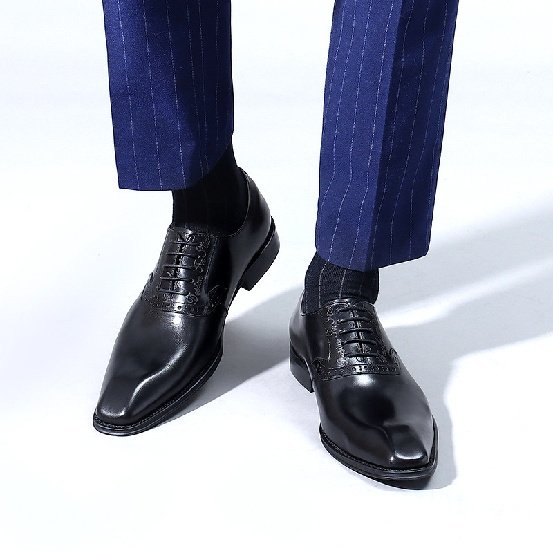 37-46 Handgefertigte Lederschuhe Herren Oberschicht Rindsleder Business Kleid Echtleder Brock Carved British Retro Hochzeitsanzug Schuhe_voghion.com