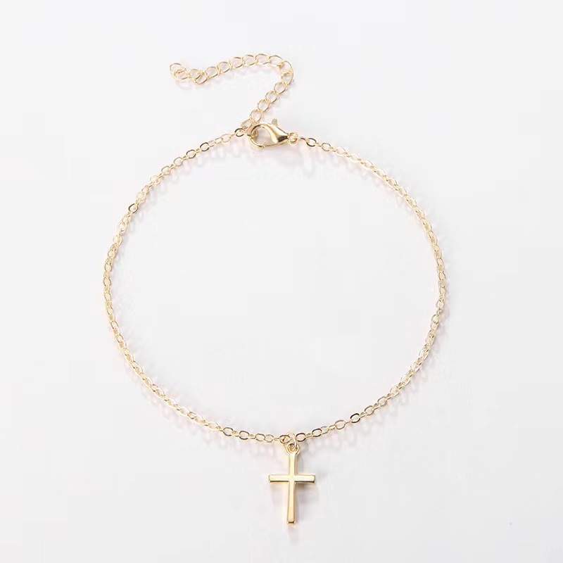 Europe and the United States foreign trade hot foot decoration summer personality versatile popular anklet women's simple cross anklet fashion