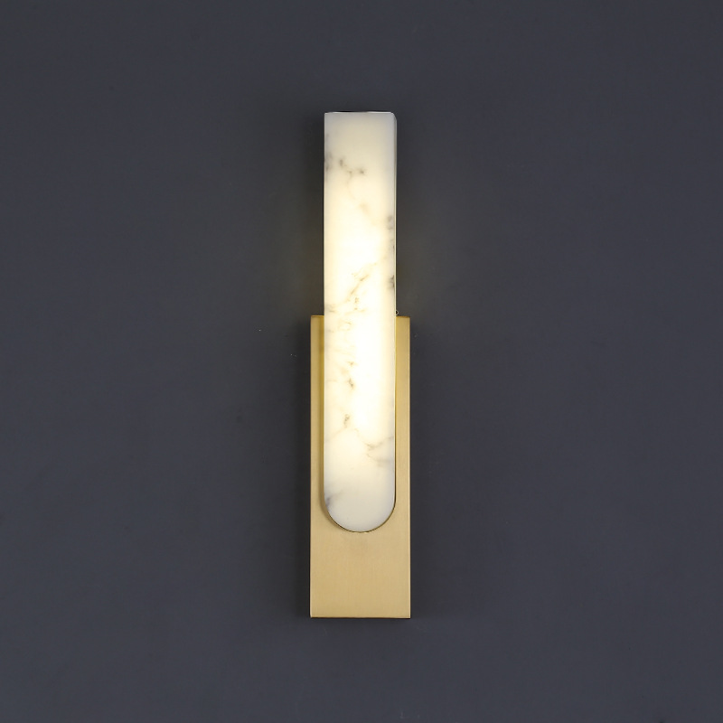 Black imitation marble wall lamp modern strip wall lamp bedroom background wall hotel Wall living room decoration simple wall lamp