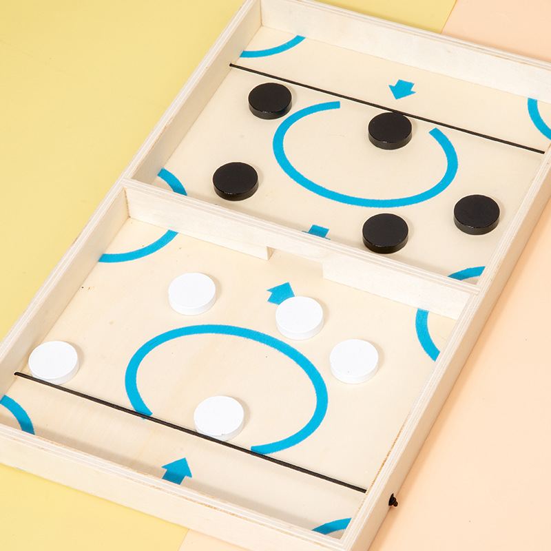 Cross-border new playing chess hockey game children's educational hand-eye coordination training wooden toys wholesale