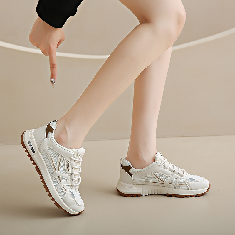 2024 New thick-soled comfortable all-match breathable women's sports casual single-layer shoes women's net red retro argan daddy shoes women