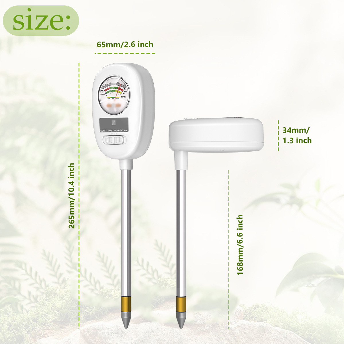 New Humidity Light PH Fertility PH Rotatable Foldableing 90-degree Stool Viewing 4-in-1 Potted Soil Detector