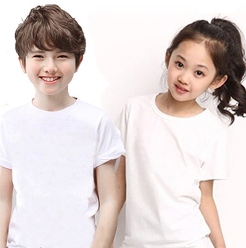 Children's Blank Pure Cotton Short-sleeved Parent-child Hand-painted Graffiti Tie-dyed Round Neck White Adult T-shirt DIY