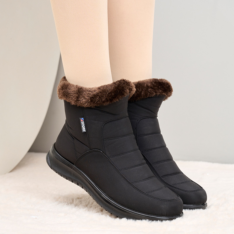 2022 foreign trade New plus size cotton-padded shoes women's fleece-lined thickened cross-border snow boots Women's rubber bottom low-top women's cotton-padded shoes