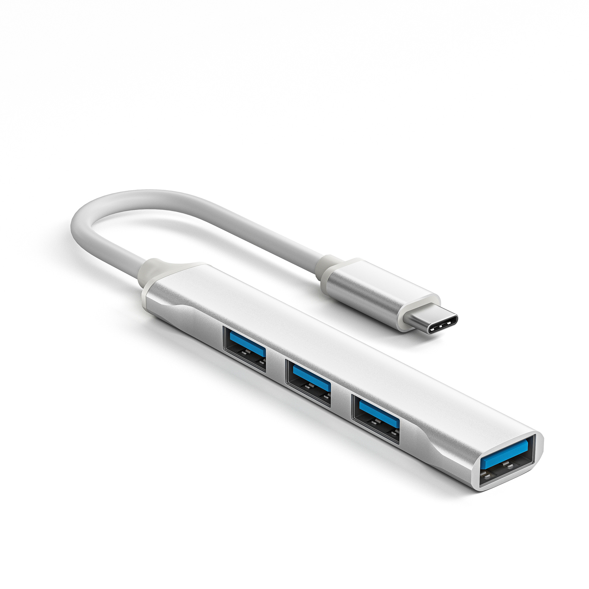 私模TypeC扩展坞usb3.0分线器hub2.0一拖四铝合金迷你4口集线器