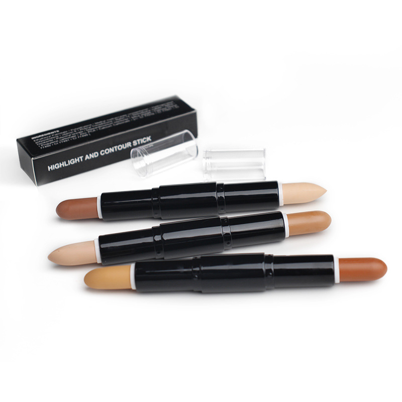 Cross-border makeup double-headed high-gloss concealer stick trim stick V face three-dimensional full English no Logo spot