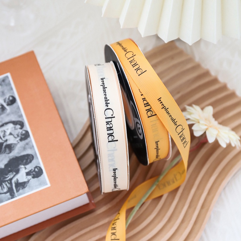 2cm English Letter Ribbon Small Fragrant Style Rowan Belt Flowers Bouquet Baking Packaging Ribbon Bow Ribbon