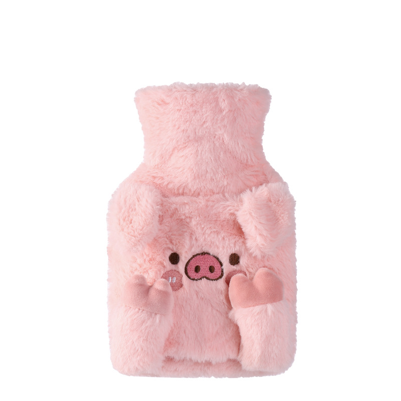 Water injection removable and washable hot water bag plush thickened medium cartoon warm baby double leak-proof warm water bag manufacturers wholesale
