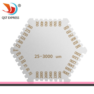 Stainless steel hexagonal wet film comb paint wet film thickness gauge comb gauge wet film card wet film thickness gauge