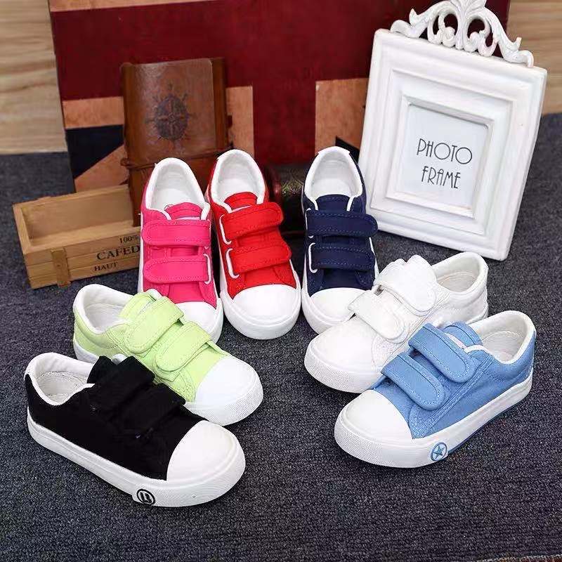 Crayon Little Star Children's White Shoes Boys and Girls Shoes Kindergarten White Cloth Shoes Children's Canvas Board Shoes for Primary School Students