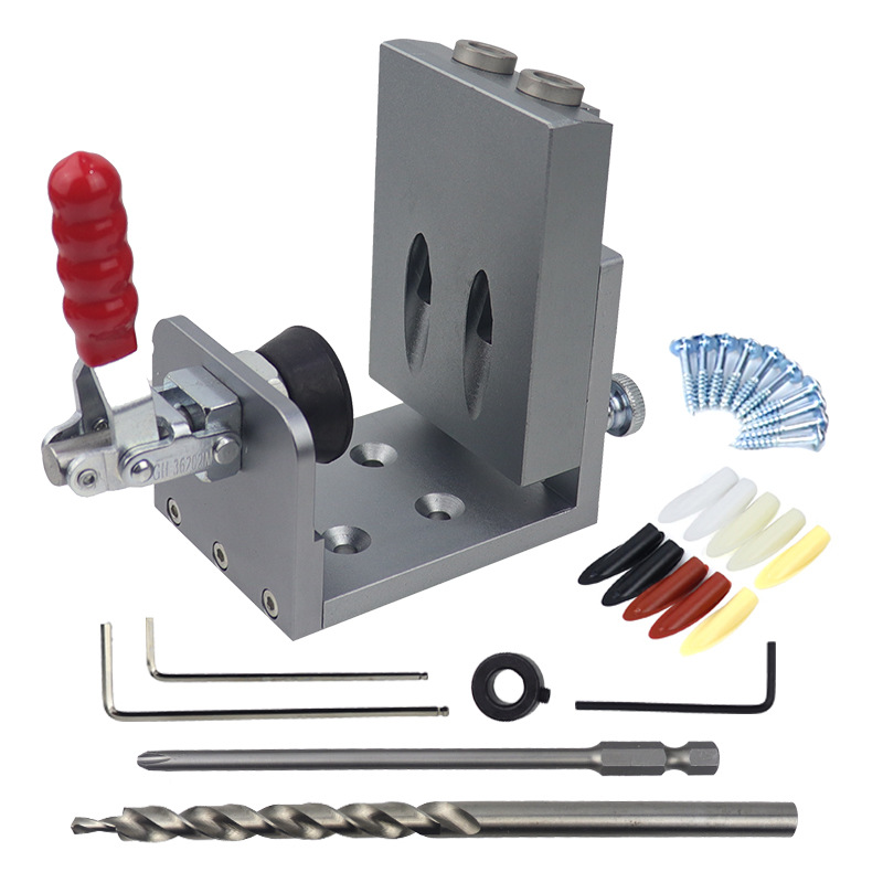 Woodworking inclined hole opener 9mm inclined hole drilling locator plug screw wood board connection drilling tool