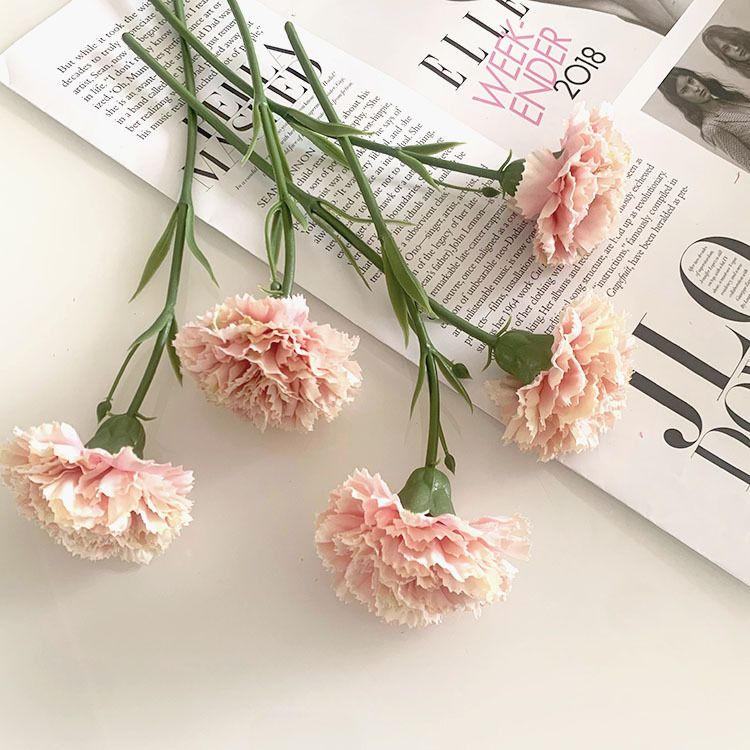 Simulation Short Carnation Teachers' Day Holiday Gift Factory Home Soft Design Photography Props Fake Flowers