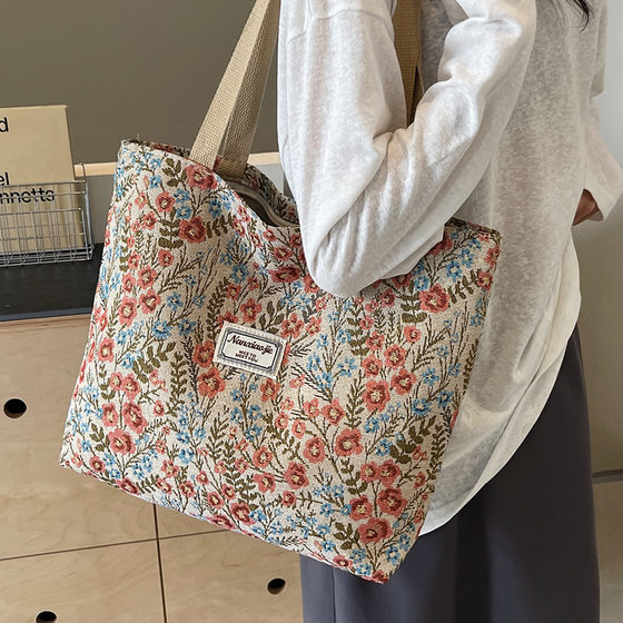 Large Capacity Canvas Bag 2024 New Trendy Fashionable All-match Shoulder Handbag Instagram Style Student Class Bag for Women
