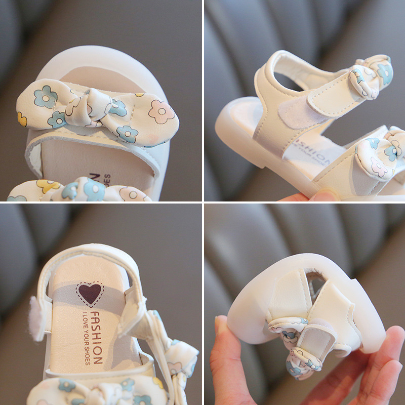 Baby Girl Sandals Spring and Summer 0-1-2 Years Old Baby Soft Sole Toddler Shoes Summer Princess Shoes Girls' Non-slip Shoes