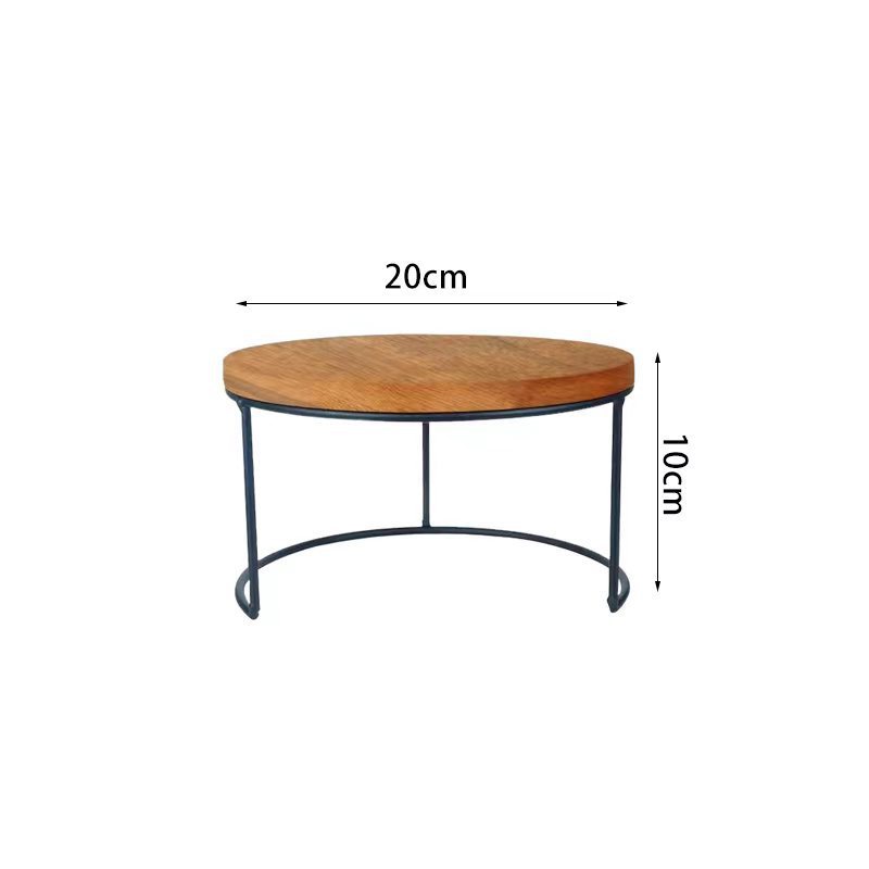 Dessert Table Tray Wooden Cake Plate Wedding Restaurant Display Rack Swing Table Iron Acacia Wooden Tray Photo Props