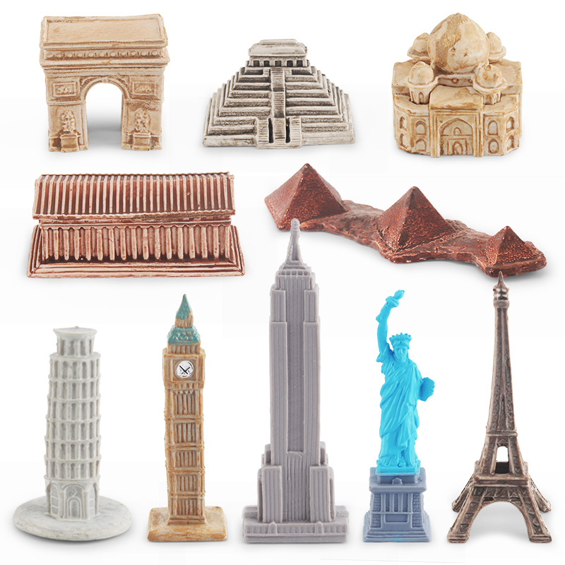 Cross-border best-selling simulation models of architectural landmarks from all over the world for children's cognition, featuring famous buildings as desktop decorations