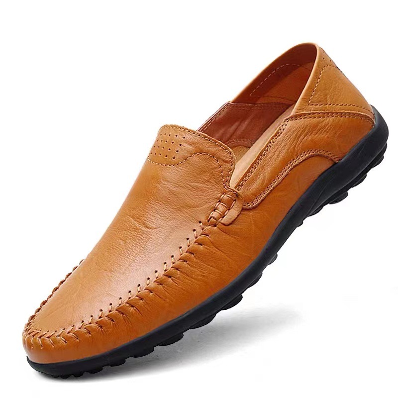 Men's Leather Shoes Autumn New Casual Leather Shoes Men's British Business Leather Shoes Korean Fashionable Youth Shoes Driving Shoes
