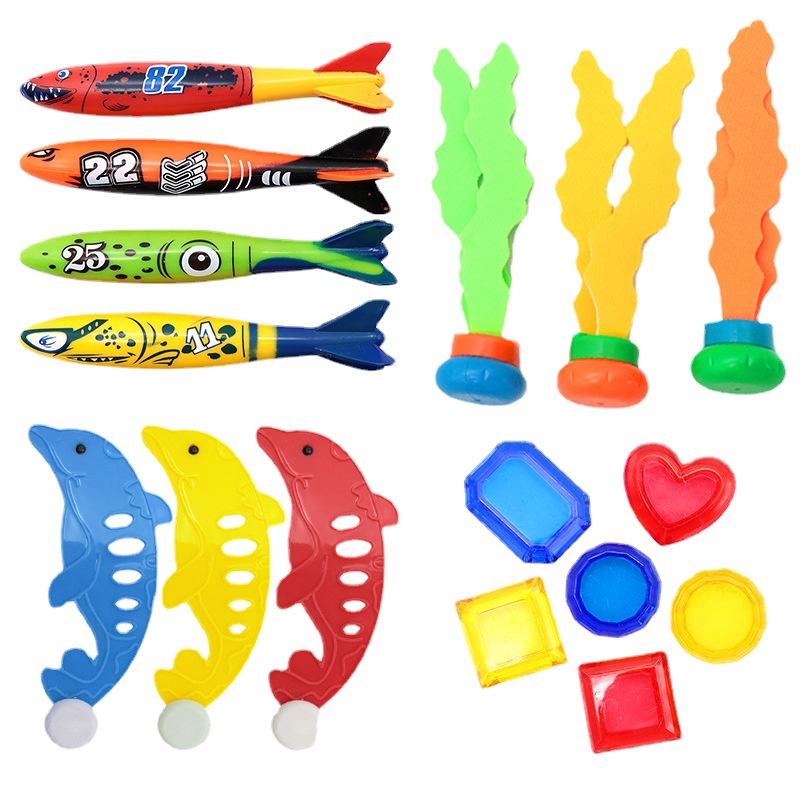 Cross-border Amazon diving toys children's swimming pool treasure hunting diving torpedo Water Ring Diamond water playing suit toys