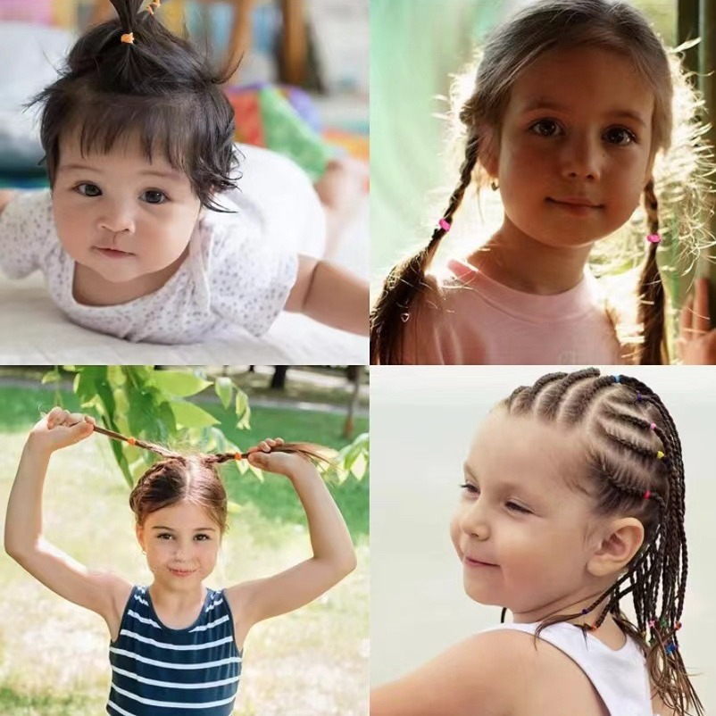 Cross-Border best selling 24-pack candy-colored disposable hair tie small rubber band braided hair ring thickened hair ring