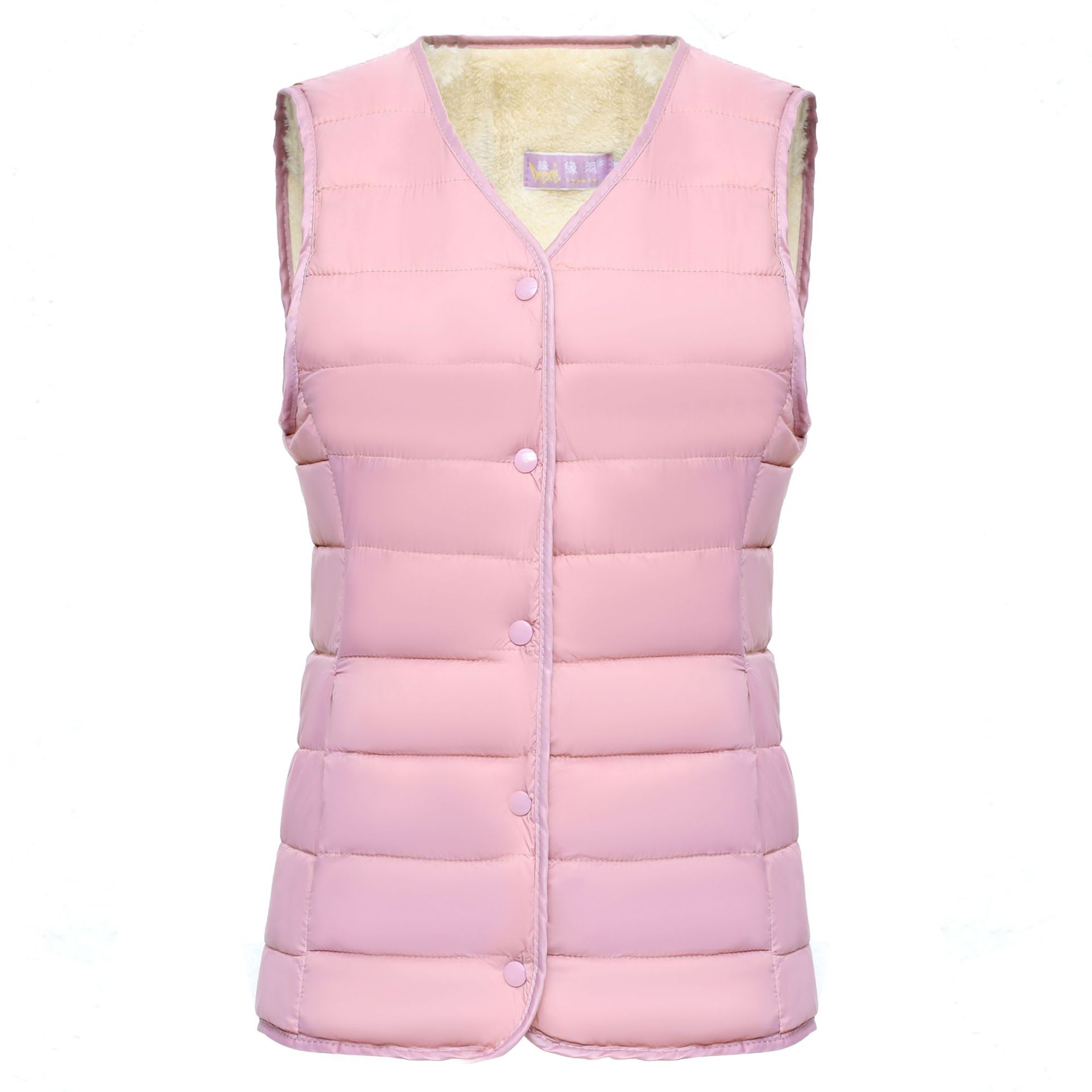 Autumn and Winter Down Cotton Vest Women's Fleece 2023 New Slim-fit V-neck Warm Vest