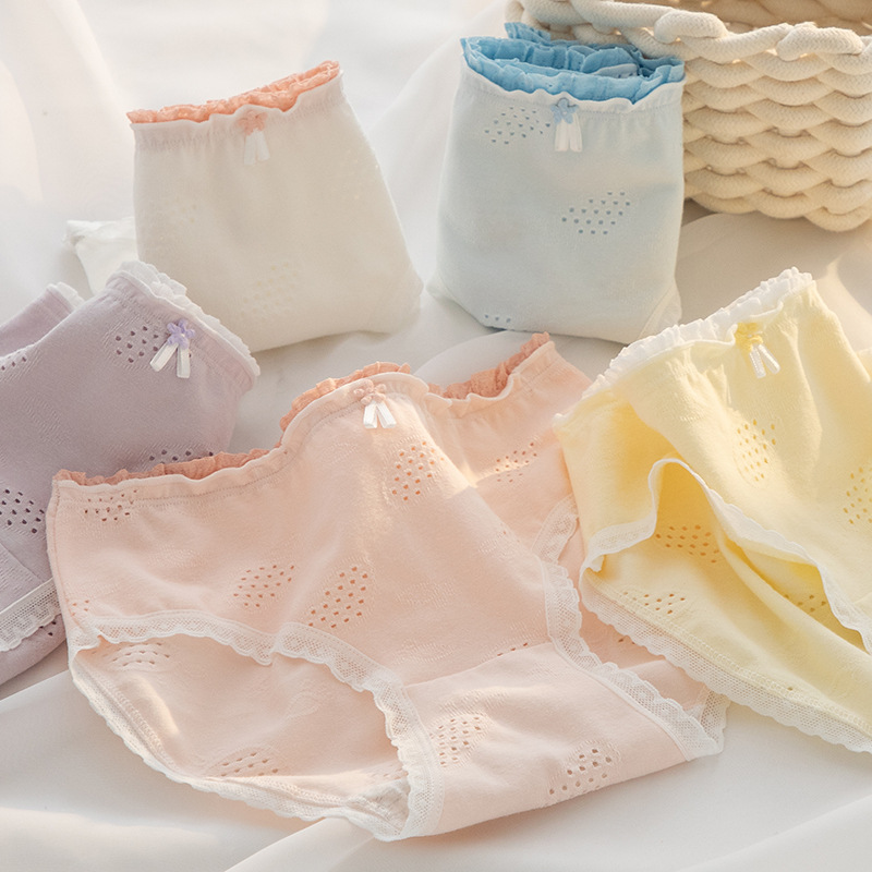 Category A baby cotton underwear women's 5A full pants antibacterial pure cotton breathable antibacterial crotch sweet mid-waist hip student underwear