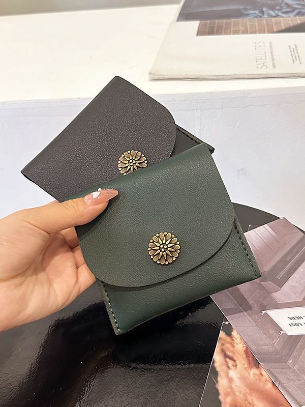 2024 New retro ultra-thin short wallet women's casual small coin purse mini multi-card small card holder