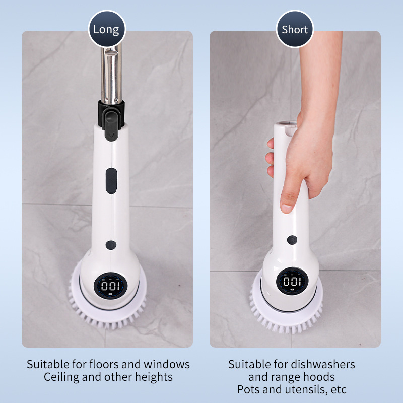 Cross-border multi-function handheld wireless electric brush LCD digital display electric cleaning brush nine-in-one electric mop