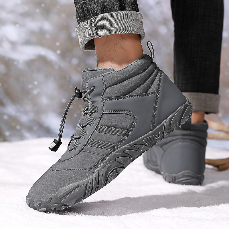 High-top snow boots cross-border new outdoor hiking camping hiking shoes skiing non-slip fleece-lined warm plus size cotton shoes