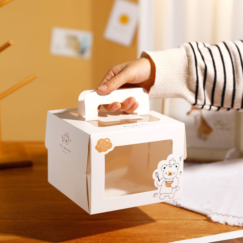 Portable 4/5/6/inch small cake packing box 4/5/6 Plus high Mu Si West Point mini cartoon window box