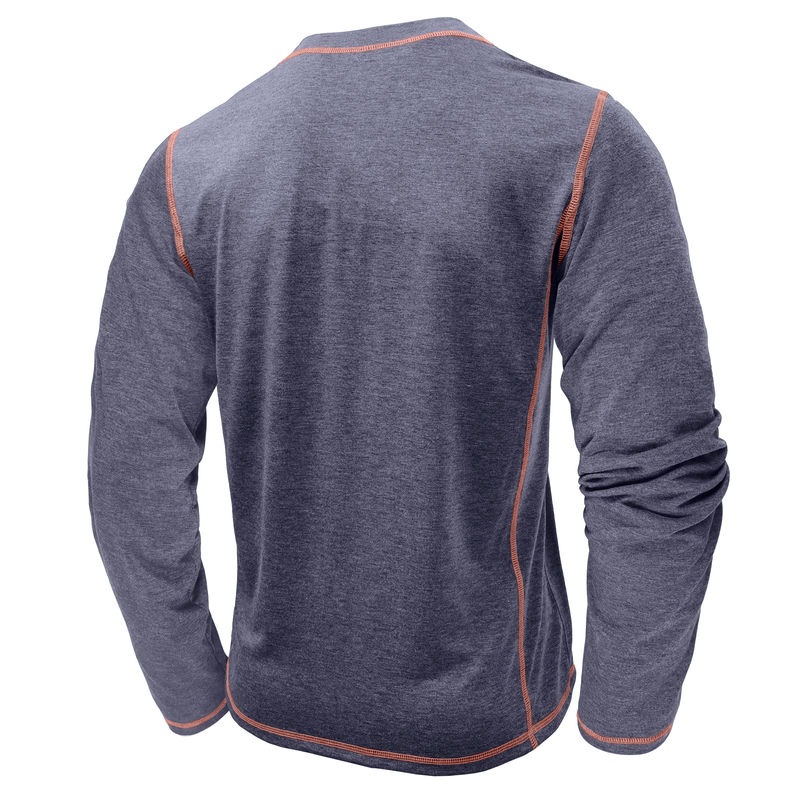 2024 Men's Wear Fall/Winter plus size Men's Long-sleeved T-shirt Men's Henry Shirt Four-button Top