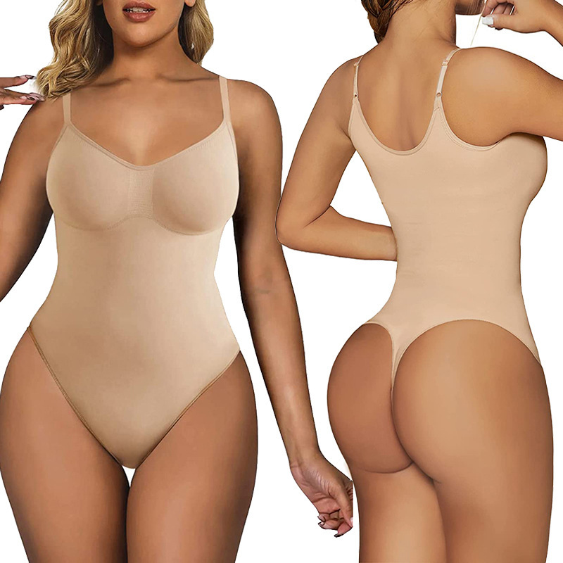 Cross-border foreign trade seamless body shaping jumpsuit belly contracting hip lifting plus size thong briefs women's sling corset