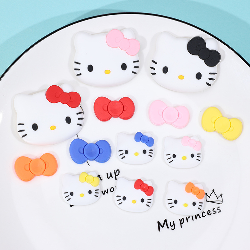 Three-dimensional Bow Tie Cat Large KT Cat DIY Soft Silicone Accessories Hook Decoration Mobile Phone Case Insulation Water Cup Tow
