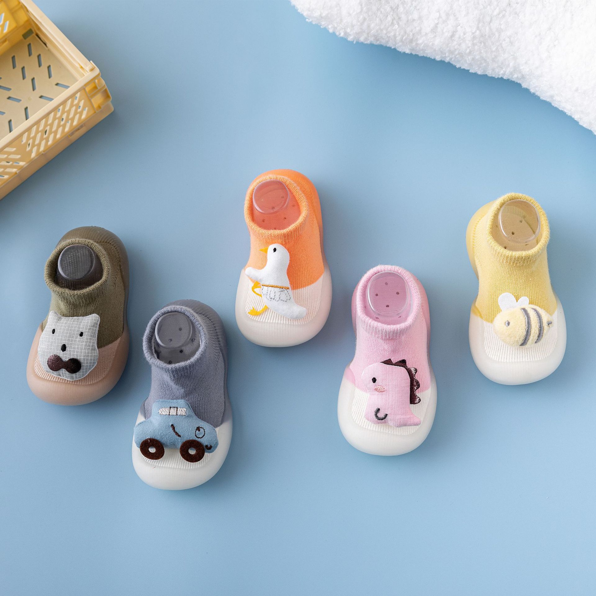 2022 New Spring and Summer New Baby Shoes and Socks Soft Sole Non-Slip Baby Toddler Shoes Socks Floor Shoes Doll Socks Shoes