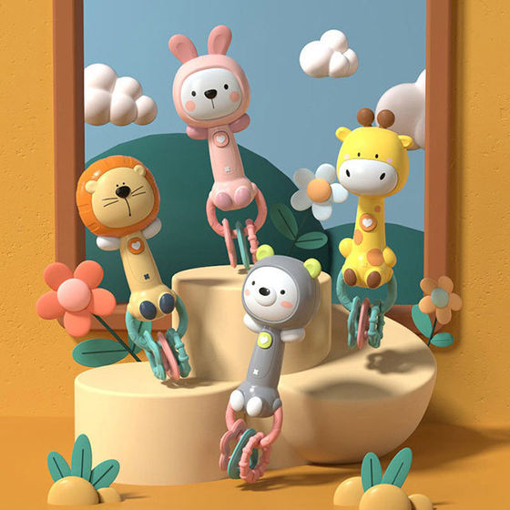 Early Education Music Light Grasping bb Stick Baby Soothing Cartoon Animal Baby Hand Rattle 6 Months Children's Toy