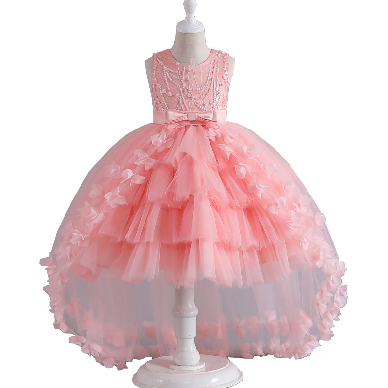 Girl's Dress Evening Dress Tail Dress Sleeveless Princess Dress Pouce Skirt Cake Skirt Evening Dress Costume