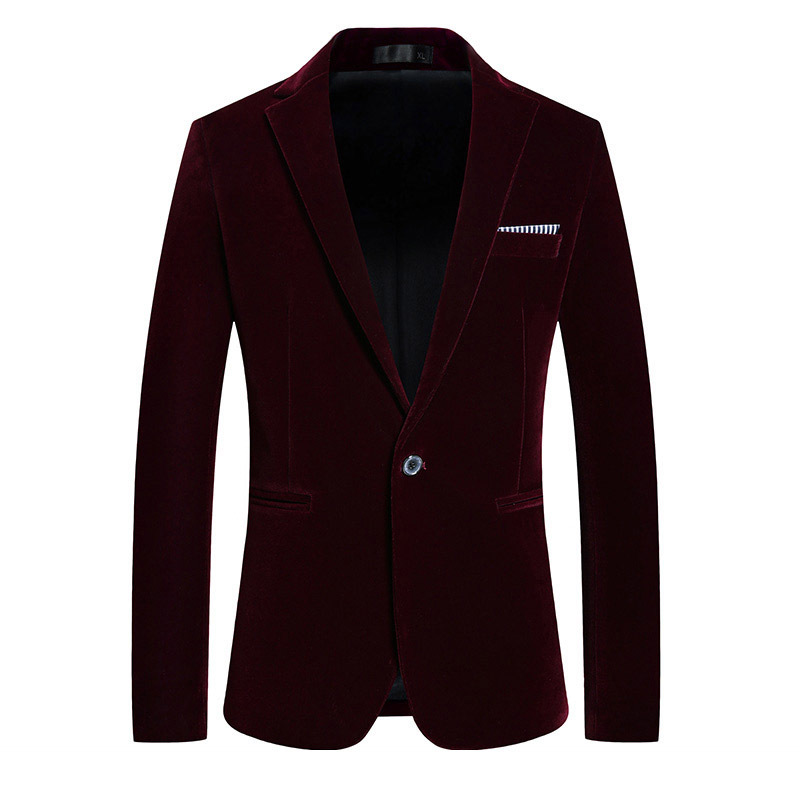 Cross-border supply of gold velvet casual small suit men's autumn new youth slim one-button single western coat