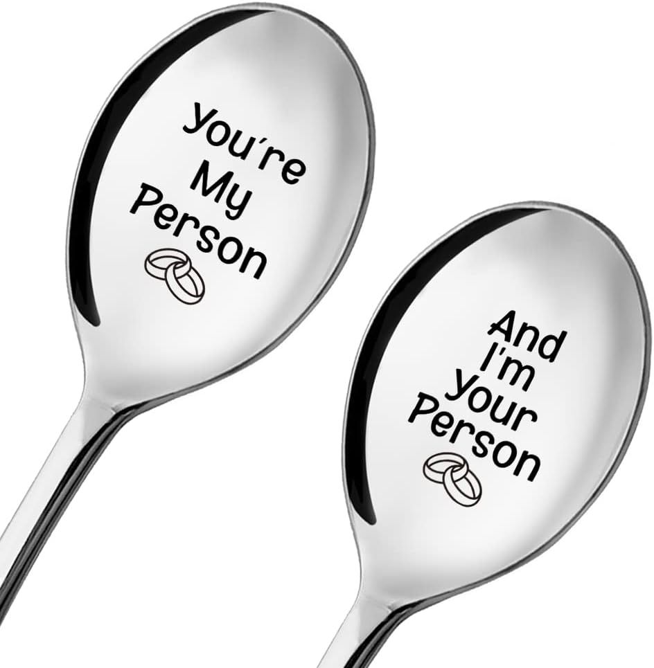 410 stainless steel spoon ice cream spoon coffee spoon laser lettering craft family family couple