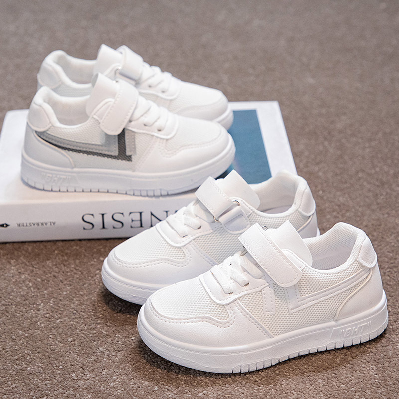 Children's White Shoes 2023 Spring and Autumn New Mesh Large Children's Girls Children's Shoes Children's Casual Shoes Breathable Board Shoes