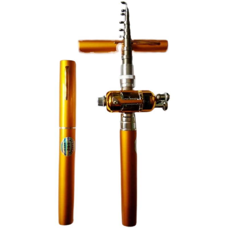 Cross border wholesale pen fishing rod mini ice fishing rod pocket raft rod portable 1.6 meters 1.4 meters pen fishing rod