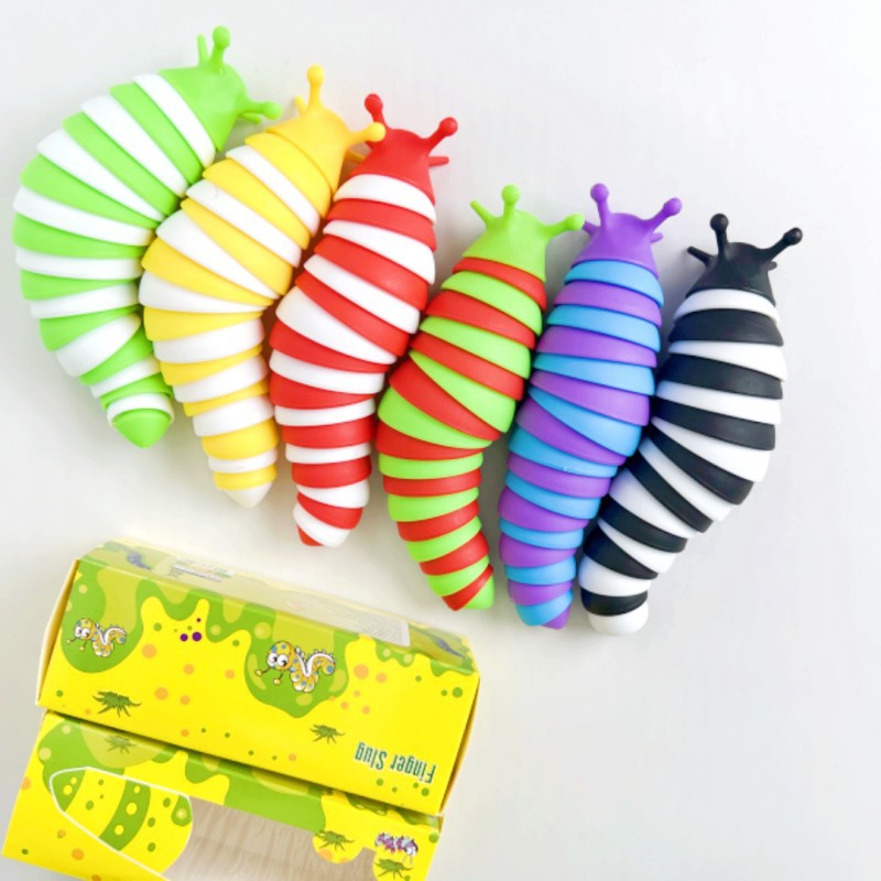 Cross-border best-selling snail worm stress relief toy TikTok educational fuzzy caterpillar venting toy fun