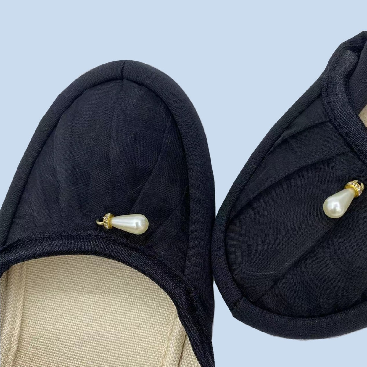 Japanese Style Folding Shoes for Export Quiet Flat Plain Elegant Fabric Slippers Travel Portable Carrying Shoes
